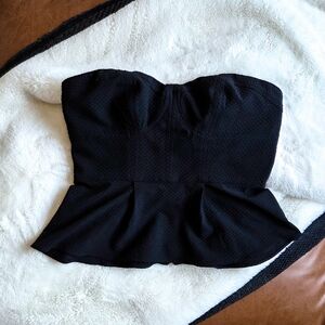 Express Black Strapless Peplum Bustier (Size 0 Petite)